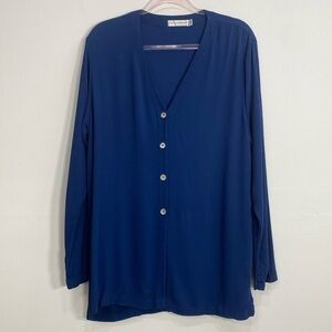 Cut Loose Rayon Top Women's Medium Blue